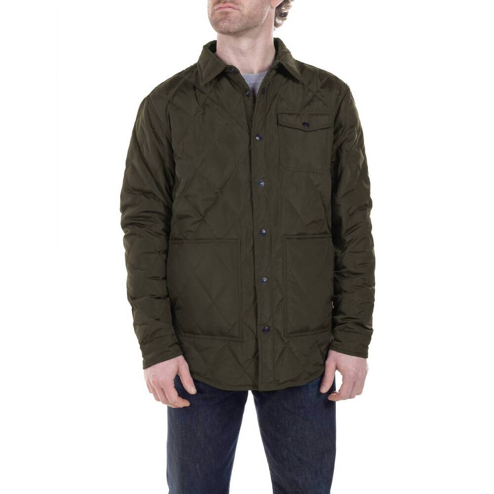 NEW SCHOTT N.Y.C. down-filled quilted shirt jacket in olive